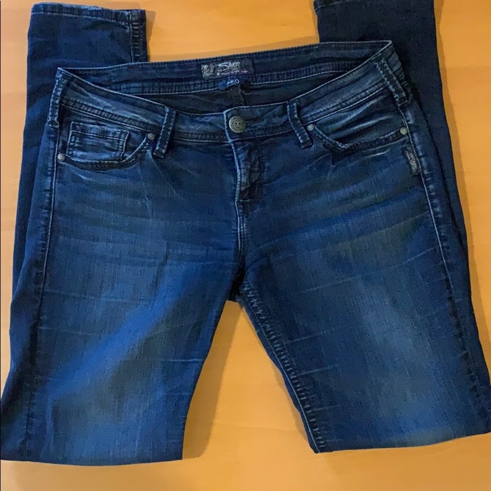 Silver Aiko Mid Skinny Dark Wash Jeans